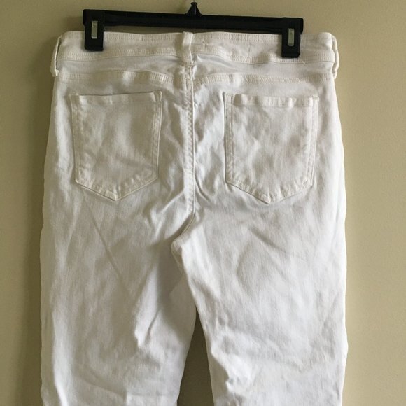NYDJ Marilyn Straight Ankle Cuffed Jeans OPTIC WHITE SIZE 6 - Picture 9 of 13
